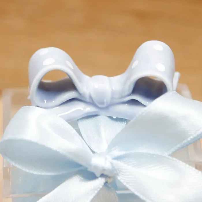 Portaconfetti con Fiocchetto Celeste Vendita calda - immagine 2