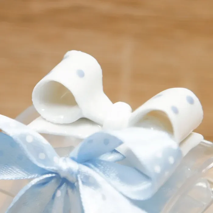 Portaconfetti con Fiocchetto Celeste Vendita calda - immagine 3