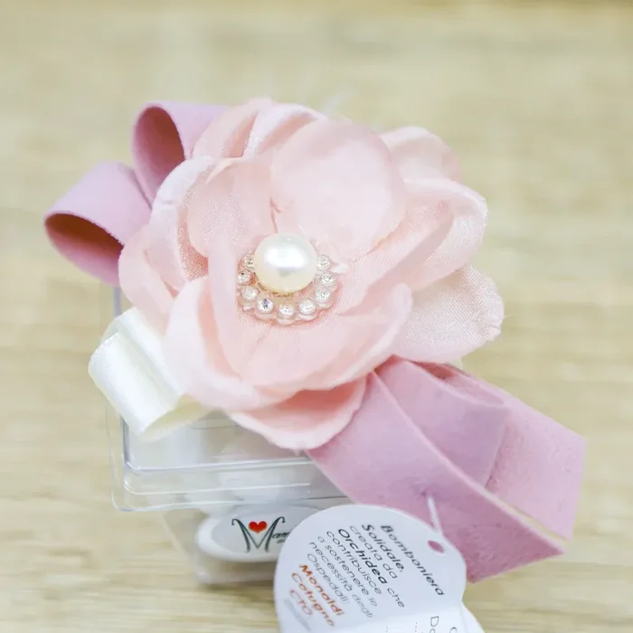 Portaconfetti con Fiore Rosa Marilyn Rome - immagine 2