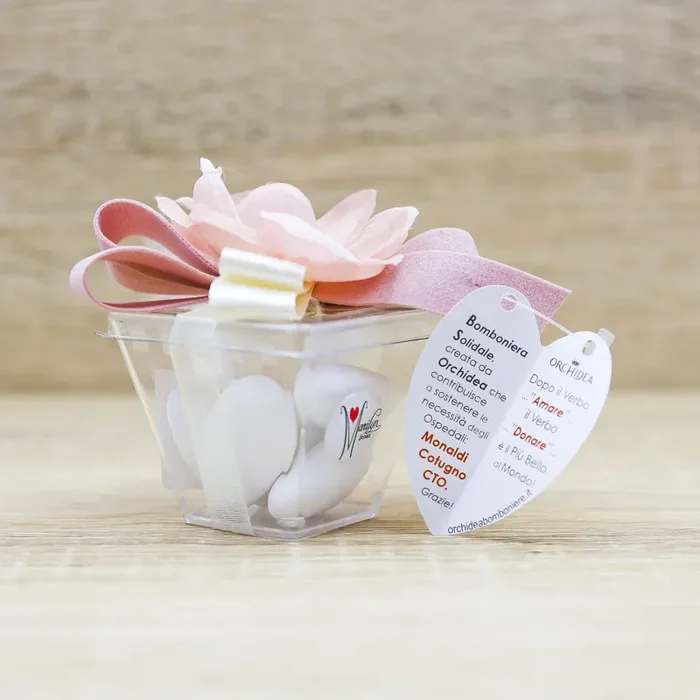 Portaconfetti con Fiore Rosa Marilyn Rome - immagine 3