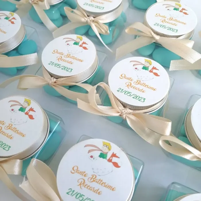 Portaconfetti in plexiglass con targhetta PICCOLO PRINCIPE personalizzato 5cm x 5cm Nascita Battesimo Compleanno Vendita calda - immagine 3