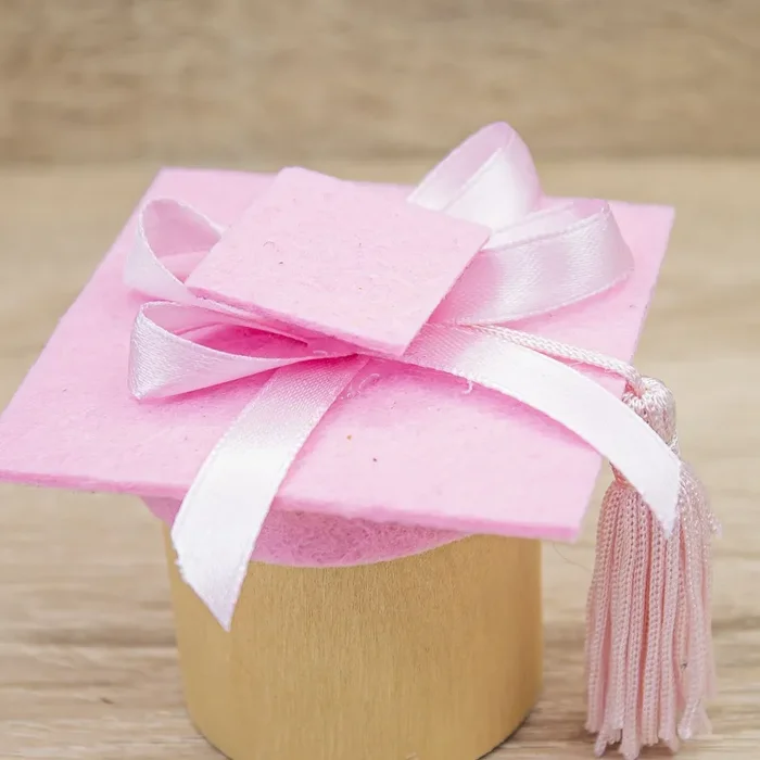 Portaconfetti Legno con Cappello Rosa - immagine 2