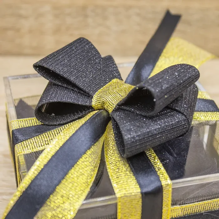 Portaconfetti Nero e Argento 20 Confetti - immagine 2