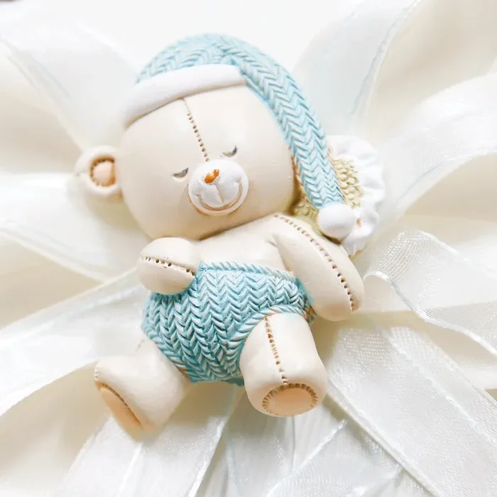 Portaconfetti Tondo con Orsetto Celeste - immagine 2