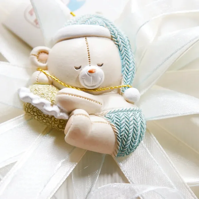 Portaconfetti Tondo con Orsetto Celeste - immagine 3