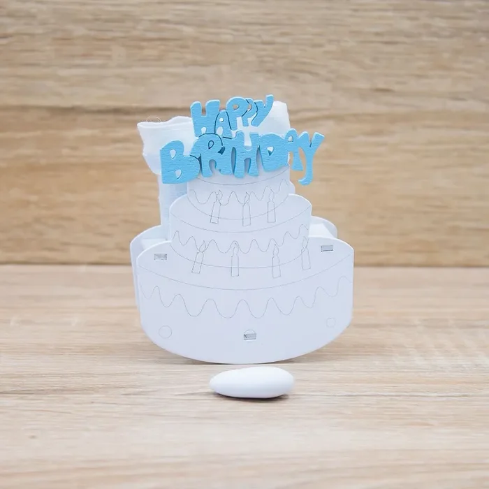 Portaconfetti Torta Happy Birthday Celeste