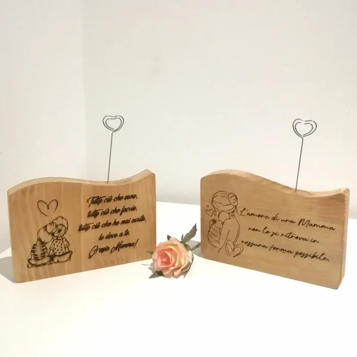 Portafoto in legno Idea Regalo Festa della Mamma, mother’s day, mum, dimensione 15cm x 10cm - immagine 3