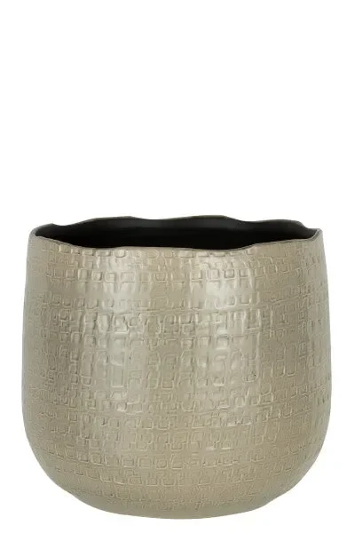 PORTAVASI MOTIVO IN CERAMICA GRIGIO CHIARO (32x32x31cm)