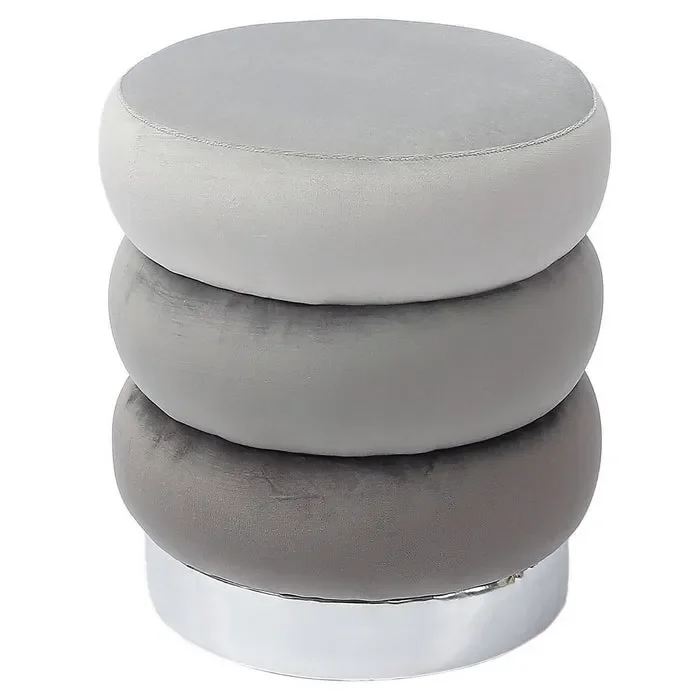 Pouf in velluto 3 colori con base in legno 40 cm – Ansun