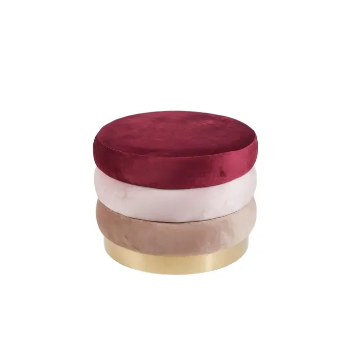 Pouf in velluto con base in ottone – Trestrati