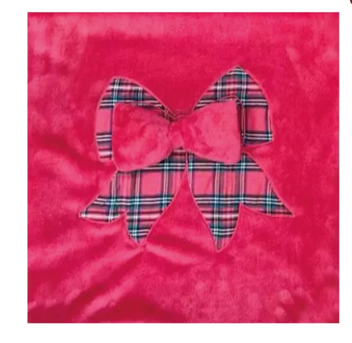 Preziosa Home Cuscino d’Arredo Natale Coral con Ricamo Gigante 40 x 40 Cm 100 % Poly