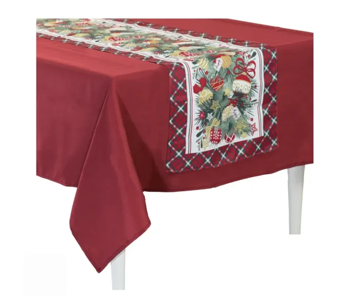 Preziosa Home Tovaglia e Runner Ass. Natale 140 x 240 + 40 x 240 Cm Antimacchia 1 Pz Vendita calda - immagine 2