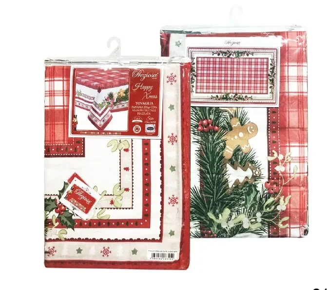 Preziosa Home Tovaglia Raso Natale Ass. 140 x 180 Cm Poliestere Multicolor 1 Pz - immagine 2
