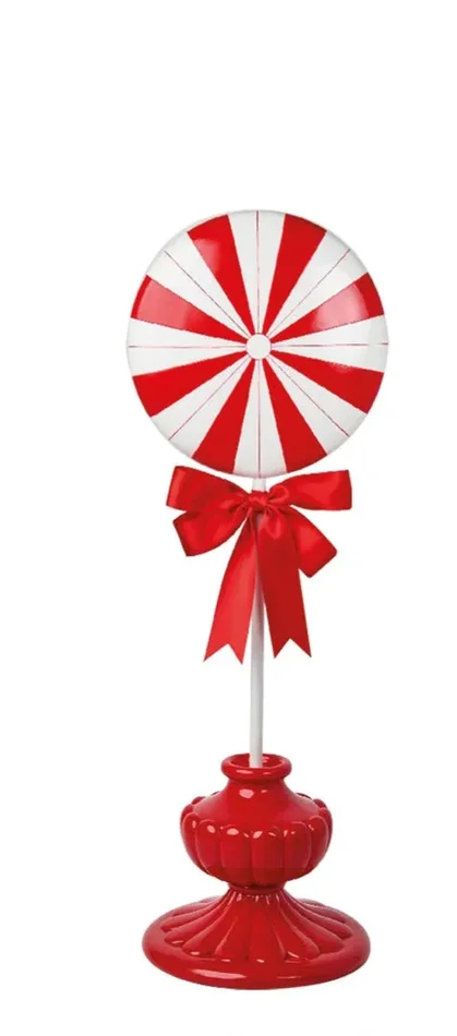 Preziosa Luxury Home Lollipop Natale in Poliresina 25,8 x 23 x 71,3 Cm Bianco Rosso Vendita calda