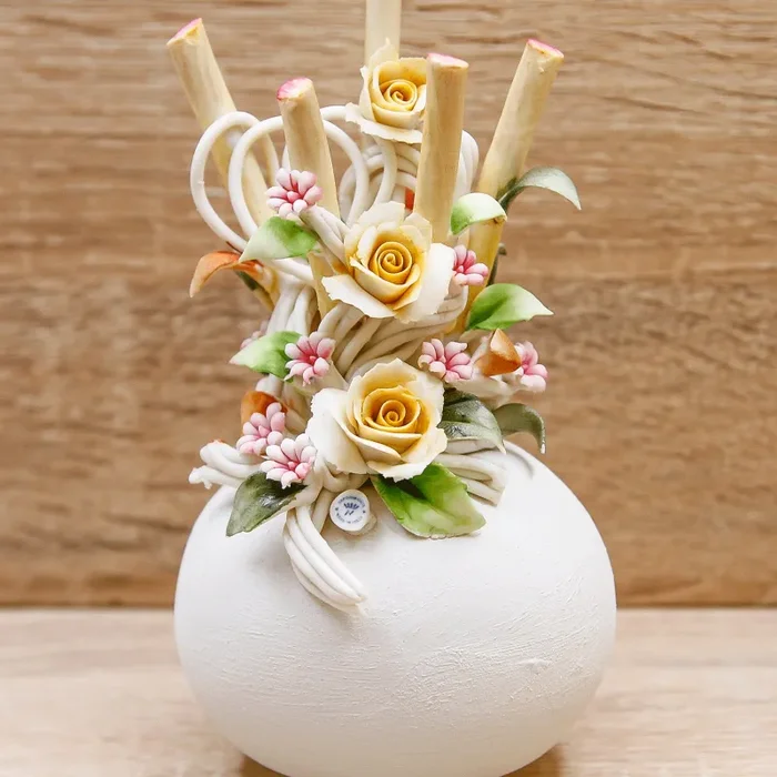 Profumatore Sfera Linea Rose Porcellana di Capodimonte - immagine 2