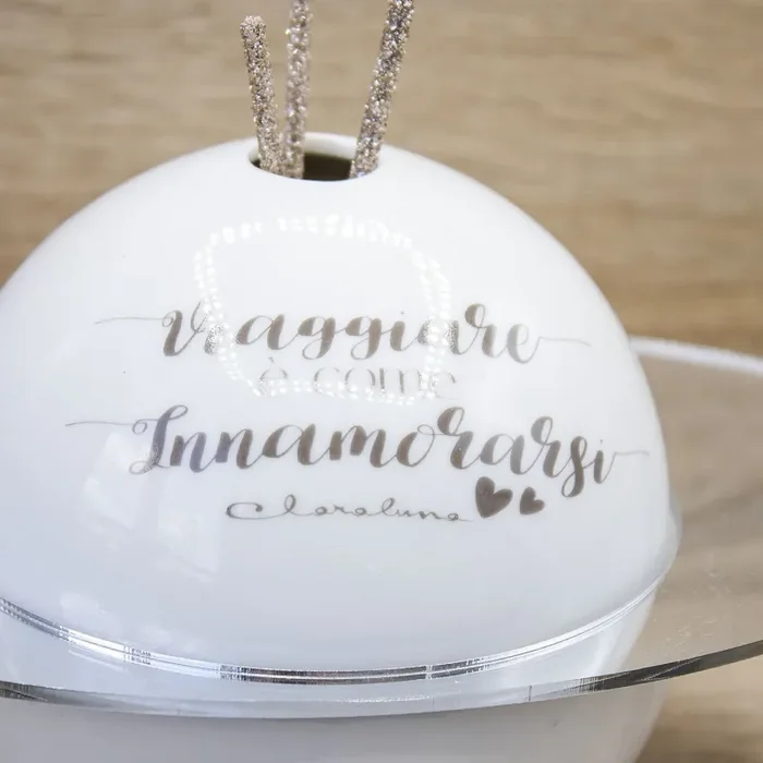 Profumatore Specchio Mappamondo Grande con Frase “Viaggiare” Claraluna - immagine 3