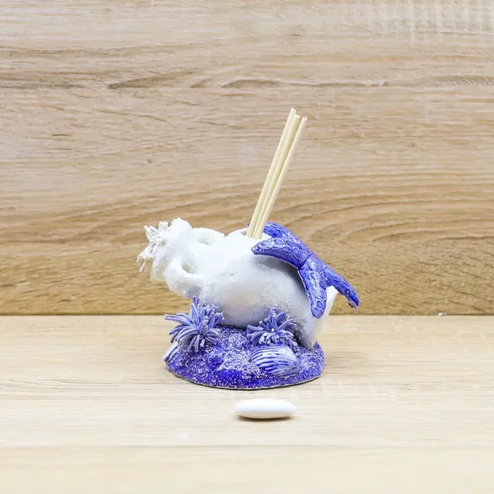 Profumatore Vaso con Stella Marina Blu o Celeste Porcellana di Capodimonte Saldi