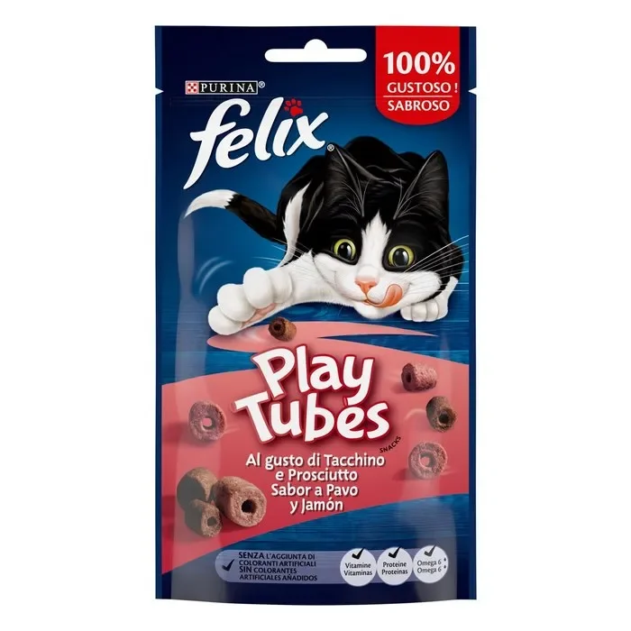 Purina Felix Play Tubes con tacchino e prosciutto 50g