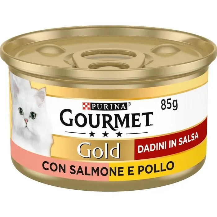 Purina Gourmet Gold Dadini in salsa con salmone e pollo 85g