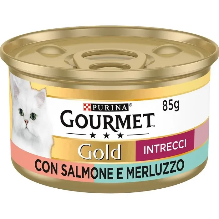 Purina Gourmet Gold Intrecci salmone e merluzzo 85g