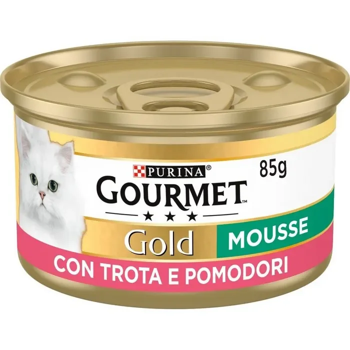 Purina Gourmet Gold Mousse con trota e pomodori 85g