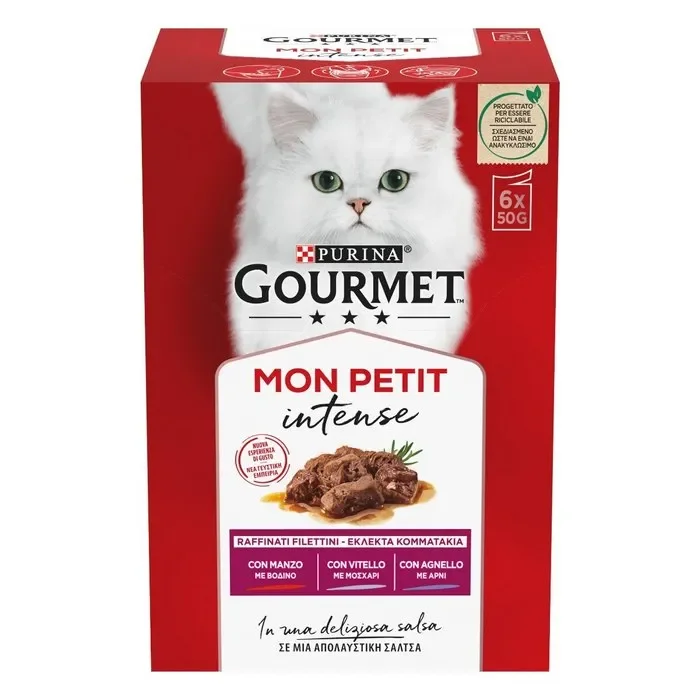 Purina Gourmet Mon Petit Selezione prelibata con manzo, agnello e vitello 6x50g