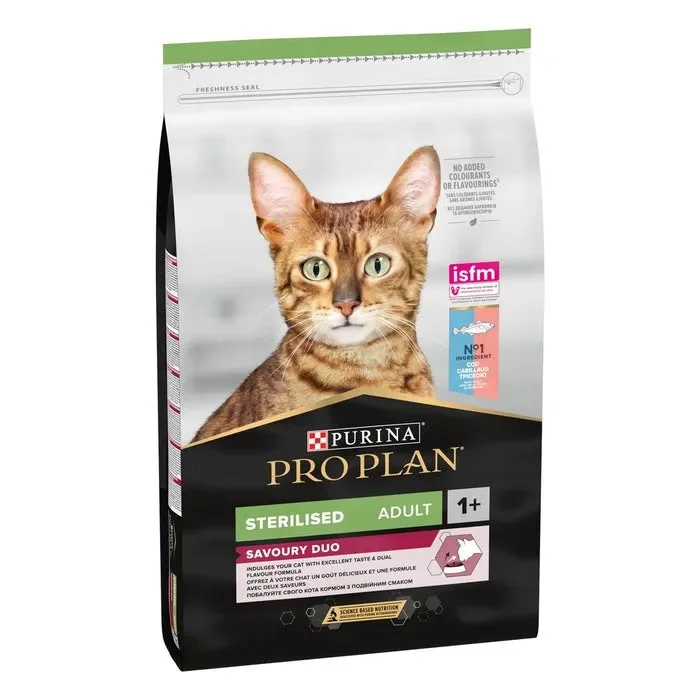 Purina Pro Plan Adult Sterilised Savoury Duo ricco in merluzzo e trota