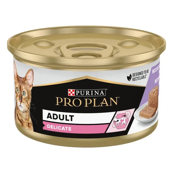 Purina Pro Plan Delicate Mousse con Tacchino 85g Fornitura