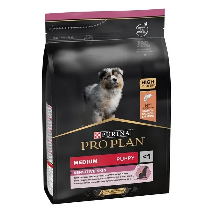 Purina Pro Plan Medium Puppy Sensitive Skin ricco in salmone