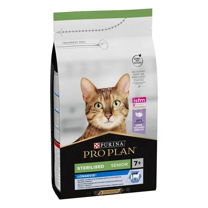 Purina Pro Plan Senior Sterilised Longevis ricco in Tacchino