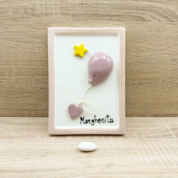 Quadretto con Palloncino Rosa Orchidea Bomboniere Vendita online