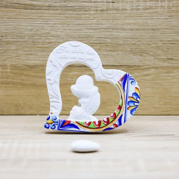 Quadretto Cuore Vietrese Comunione Dolcicose Linea Clara Online ora