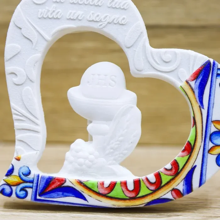 Quadretto Cuore Vietrese Comunione Dolcicose Linea Clara Online ora - immagine 3