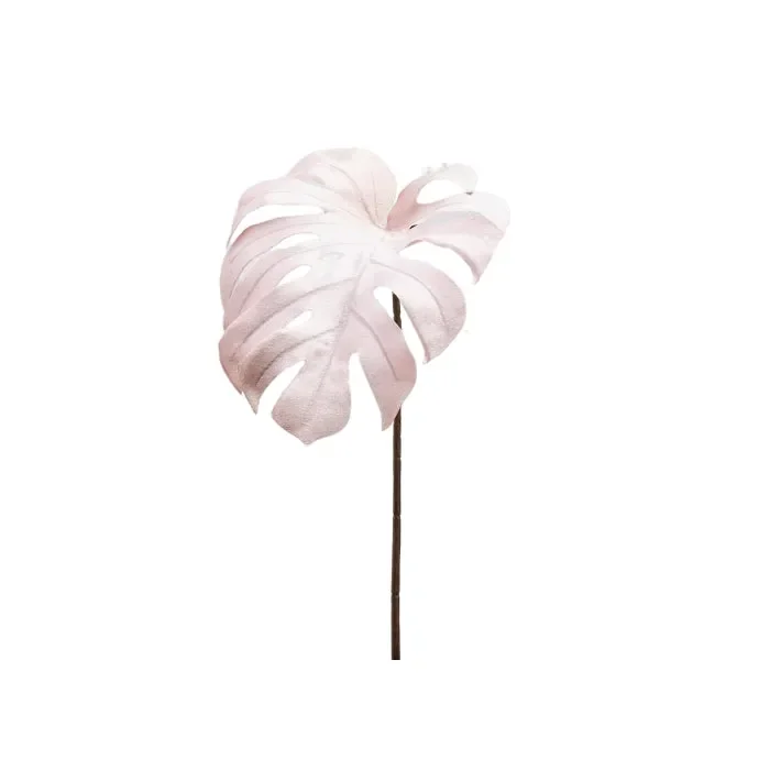 Ramo artificiale con foglia monstera velluto