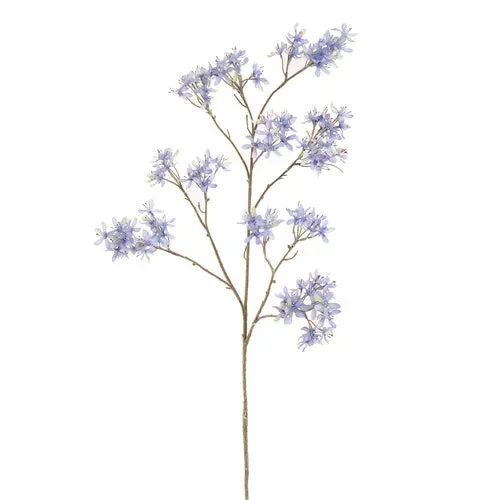 RAMO CON FIORI DI PESCO SPRAY IN SETA AZZURRO (h.113cm)