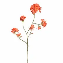 RAMO CON FIORI DI RODENDRO IN SETA ROSSO (h.116cm)
