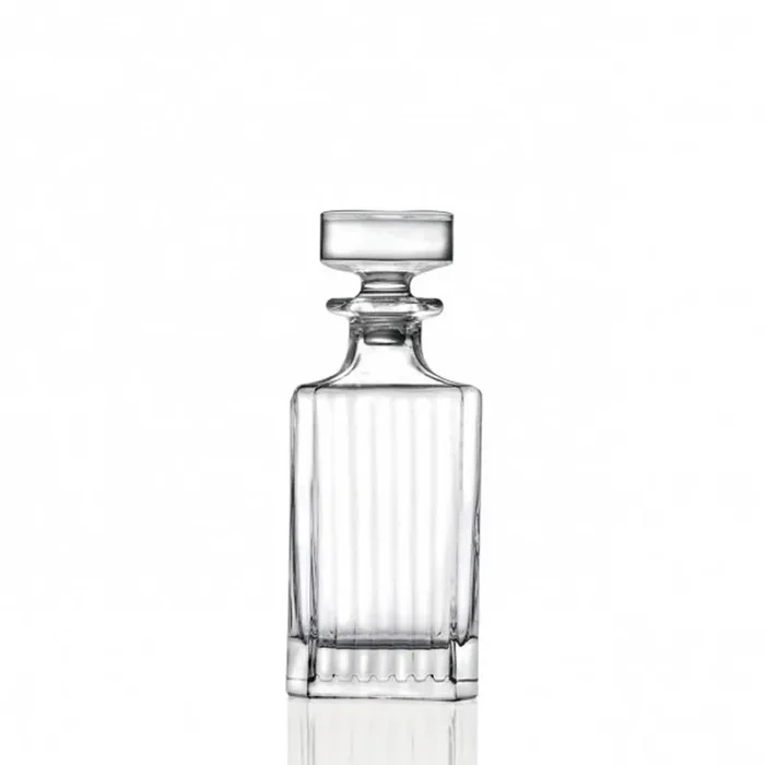 RCR Cristalleria Italiana Timeless – Bottiglia Quadrata con Tappo Quadro in Vetro