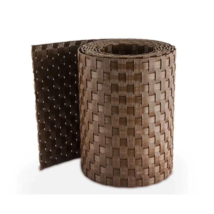 Recinzione Giardino, Strisce Frangivista in PE in Rattan, Protezione per Gli Sguardi Indiscreti, Polyrattan Pannelli per Recinzioni, (Rotolo 255 cm x 19 cm Marrone)