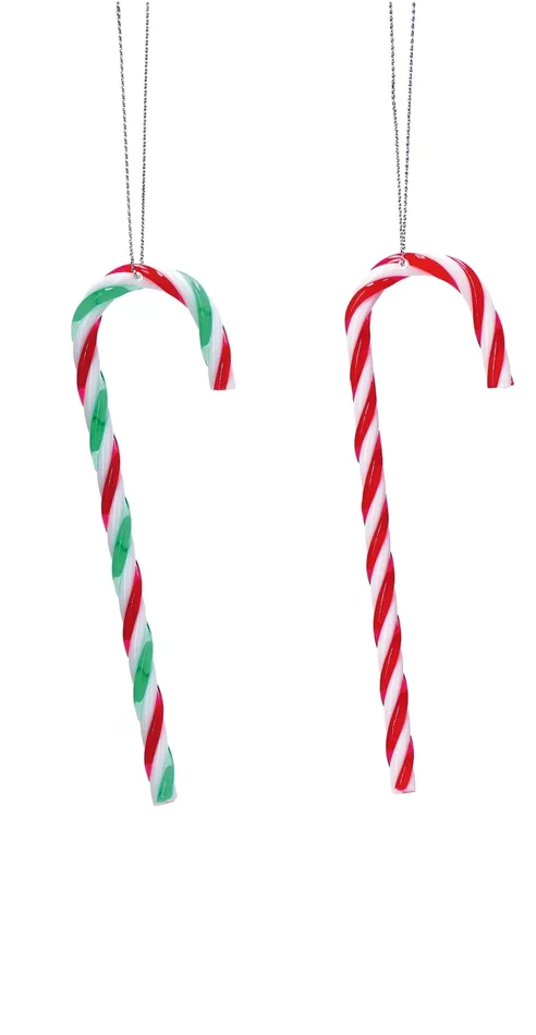 Regalo Italiano Bastoncini di Natale da Appendere Ass. 13,5 Cm Rosso Verde 1 Pz