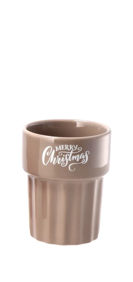 Regalo Italiano Bicchiere Natale Merry Christmas Ass. 260 Ml Rosso o Verde o Beige 1 Pz Vendita calda - immagine 3