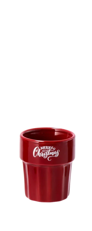 Regalo Italiano Bicchierino Natale Merry Christmas Ass. 90 Ml Rosso o Verde o Beige 1 Pz - immagine 2