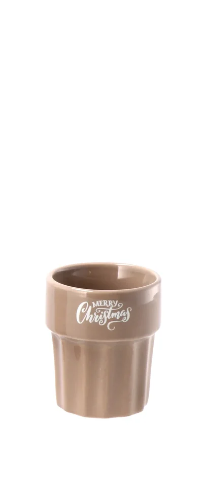 Regalo Italiano Bicchierino Natale Merry Christmas Ass. 90 Ml Rosso o Verde o Beige 1 Pz - immagine 3