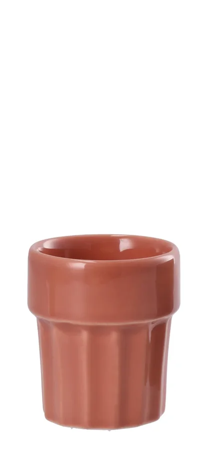 Regalo Italiano Bicchierino Righe Coen Ceramica Ass. 95 Cl Bianco Grigio Rosso Salvia 1 Pz - immagine 2