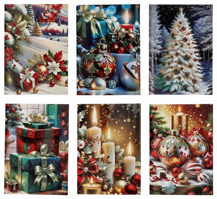 Regalo Italiano Biglietto Auguri di Natale con Busta 12 x 17 Cm Ass. Multicolor 1 Pz