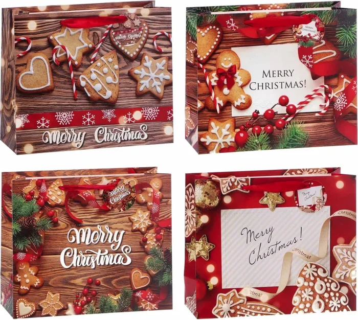 Regalo Italiano Busta Regalo di Natale Carta Ass. 31 x 12 Cm H 26 Cm Multicolor 1 Pz