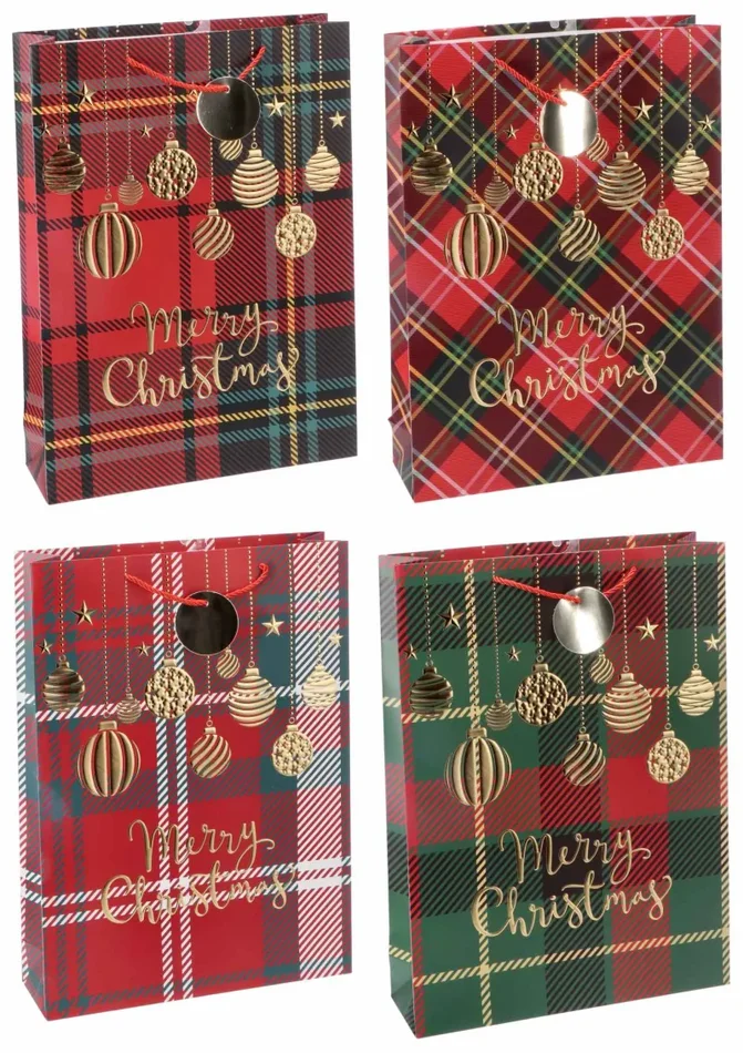 Regalo Italiano Busta Regalo di Natale Carta Ass. 33 x 10 Cm H 46 Cm Multicolor 1 Pz