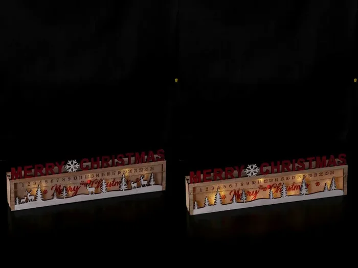 Regalo Italiano Calendario Avvento Natale Merry Christmas Ass. 8 Led 40 x 5 x 12 Cm Rosso 1 Pz