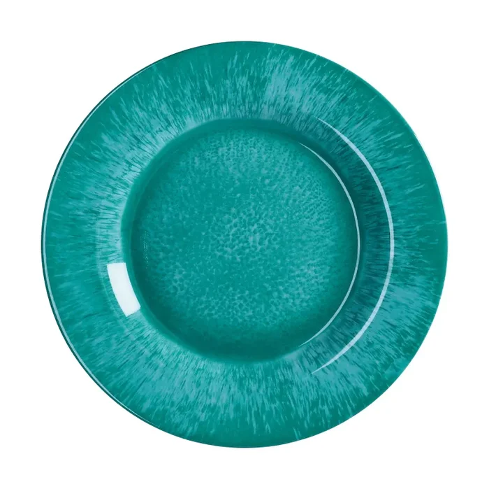 Regalo Italiano Piatto Frutta Melamina D 22 Cm H 2 Cm Verde Acqua