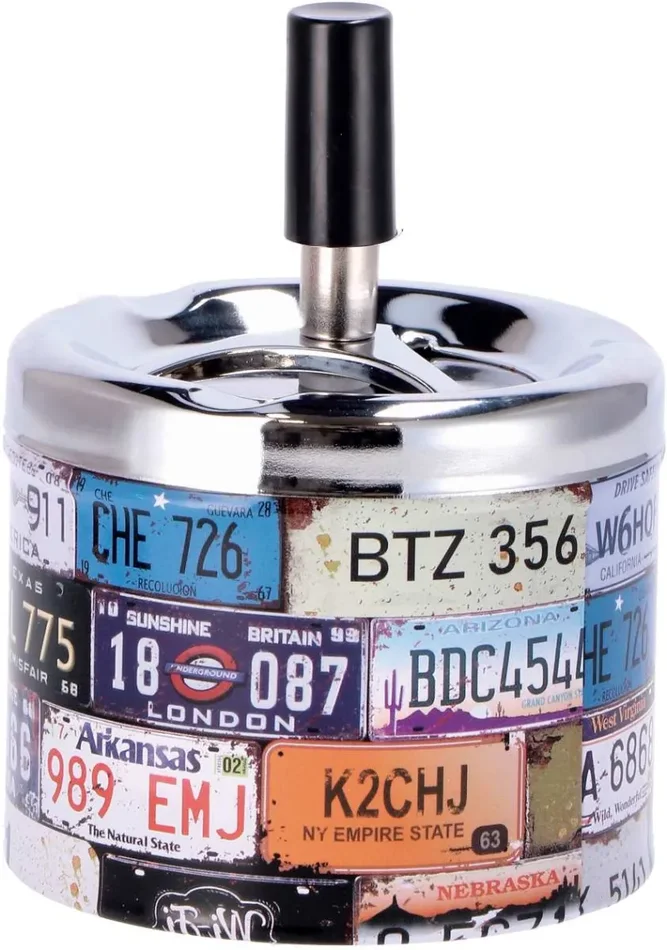 Regalo Italiano Posacenere a Molla Ass. 3 Decori D 9 Cm H 13 Cm Multicolor 1 Pz - immagine 2