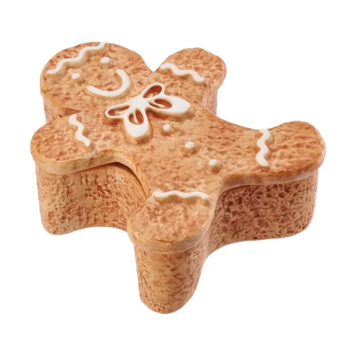 Regalo Italiano Scatola Natale 20 x 16 Cm H 7 Cm Ceramica Ass. Nocciola Cioccolato 1 Pz - immagine 2